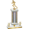 Premium Single Silver Glacier Year Football Trophy