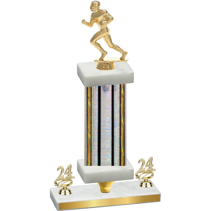 Premium Single Silver Glacier Year Football Trophy