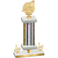 Premium Single Silver Glacier Third Place Swimming Trophy