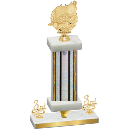 Premium Single Silver Glacier Third Place Swimming Trophy