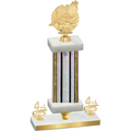 Premium Single Silver Glacier Fourth Place Swimming Trophy