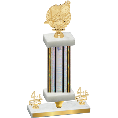 Premium Single Silver Glacier Fourth Place Swimming Trophy