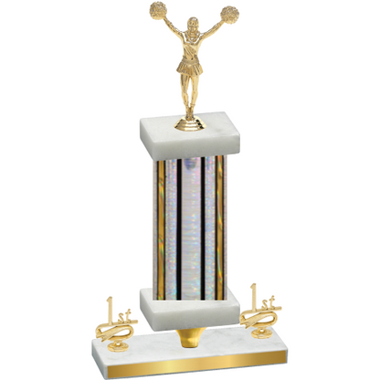 Premium Single Silver Glacier First Place Cheerleading Trophy