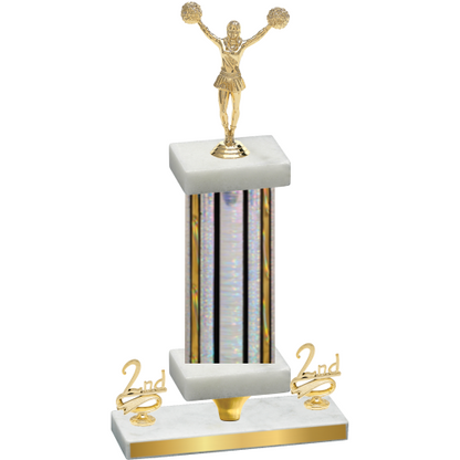 Premium Single Silver Glacier Second Place Cheerleading Trophy