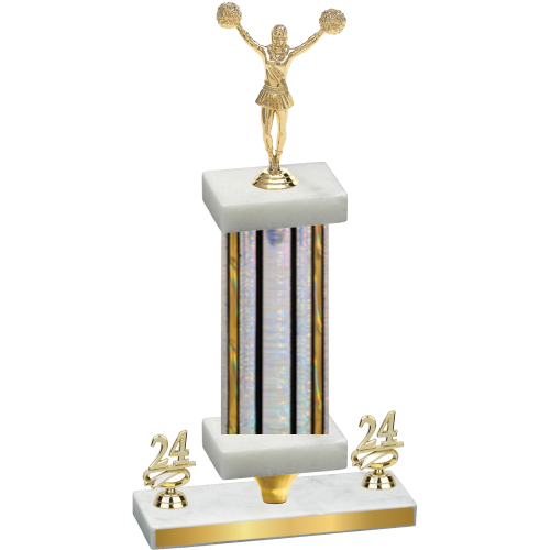 Premium Single Silver Glacier Year Cheerleading Trophy