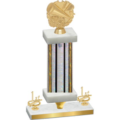 Premium Single Silver Glacier First Place Cheerleading Trophy