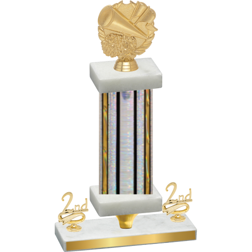 Premium Single Silver Glacier Second Place Cheerleading Trophy