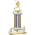 Premium Single Silver Glacier Year Lacrosse Trophy