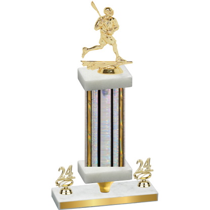 Premium Single Silver Glacier Year Lacrosse Trophy