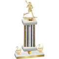Premium Single Silver Glacier Second Place Lacrosse Trophy