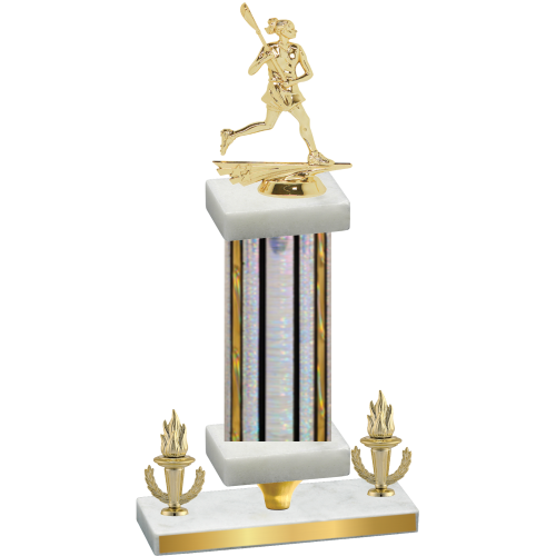 Premium Single Silver Glacier Victory Lacrosse Trophy