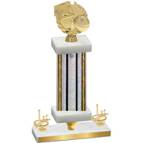 Premium Single Silver Glacier First Place Basketball Trophy