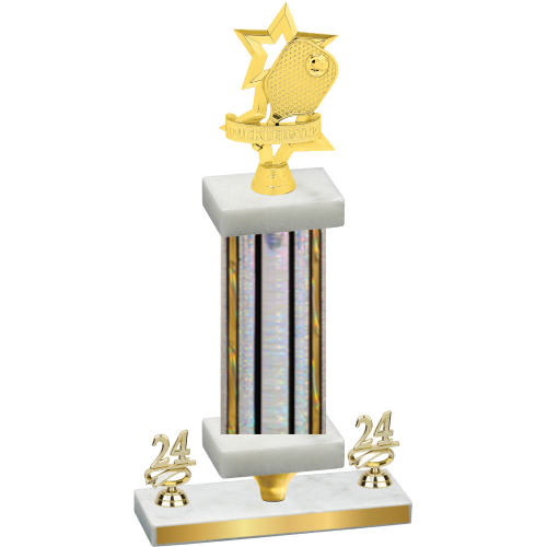 Premium Single Silver Glacier Year Pickleball Trophy