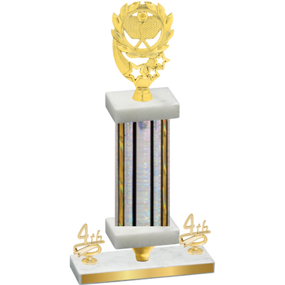 Premium Single Silver Glacier Fourth Place Pickleball Trophy