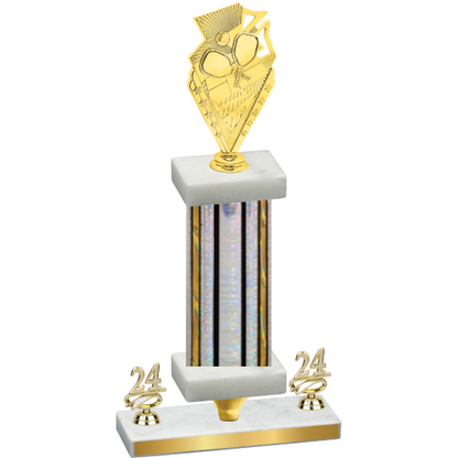 Premium Single Silver Glacier Year Pickleball Trophy