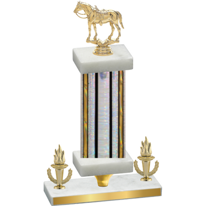 Premium Single Silver Glacier Victory Horses Trophy