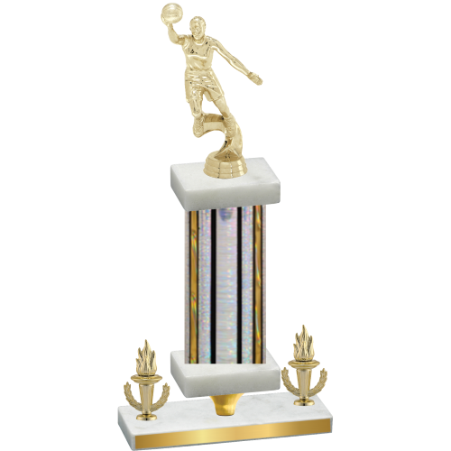 Premium Single Silver Glacier Victory Basketball Trophy