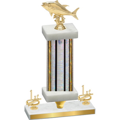 Premium Single Silver Glacier First Place Fishing Trophy