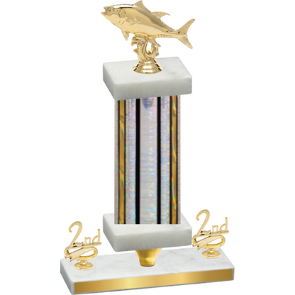 Premium Single Silver Glacier Second Place Fishing Trophy