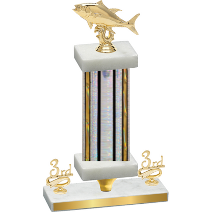 Premium Single Silver Glacier Third Place Fishing Trophy