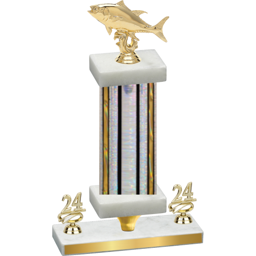 Premium Single Silver Glacier Year Fishing Trophy