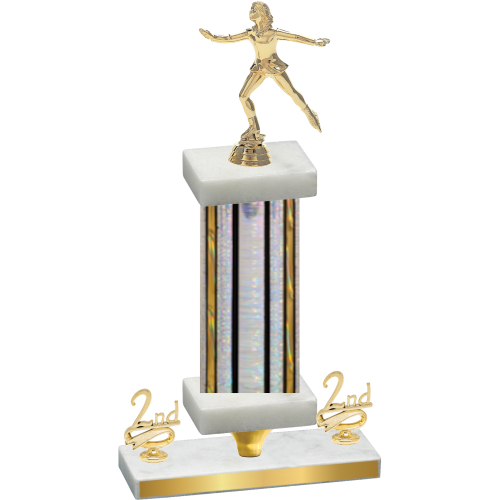 Premium Single Silver Glacier Second Place Skater Trophy