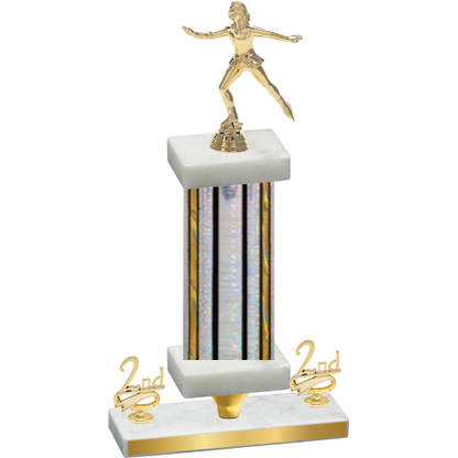 Premium Single Silver Glacier Second Place Skater Trophy