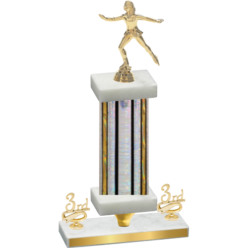 Premium Single Silver Glacier Third Place Skater Trophy