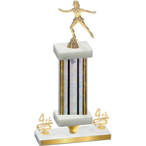 Premium Single Silver Glacier Fourth Place Skater Trophy