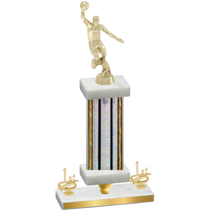 Premium Single Silver Glacier First Place Basketball Trophy