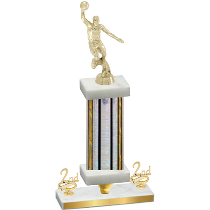 Premium Single Silver Glacier Second Place Basketball Trophy