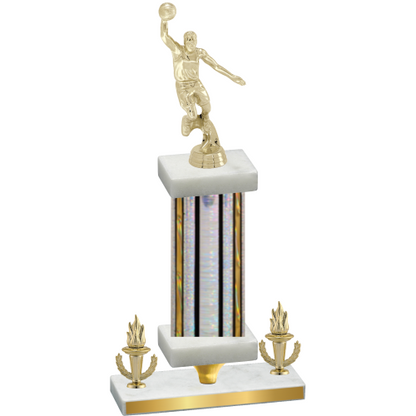 Premium Single Silver Glacier Victory Basketball Trophy