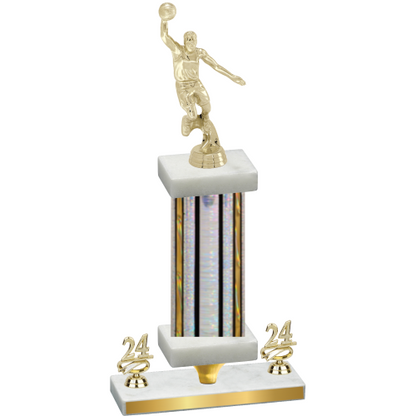 Premium Single Silver Glacier Year Basketball Trophy