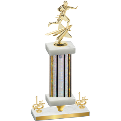 Premium Single Silver Glacier First Place Flag Football Trophy