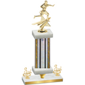Premium Single Silver Glacier Third Place Flag Football Trophy