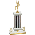 Premium Single Silver Glacier Year Majorette Trophy