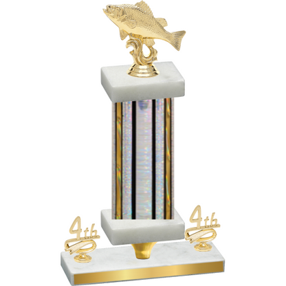 Premium Single Silver Glacier Fourth Place Fishing Trophy