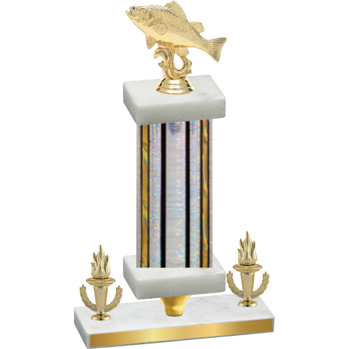 Premium Single Silver Glacier Victory Fishing Trophy