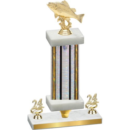 Premium Single Silver Glacier Year Fishing Trophy