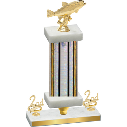Premium Single Silver Glacier Second Place Fishing Trophy