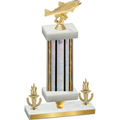 Premium Single Silver Glacier Victory Fishing Trophy