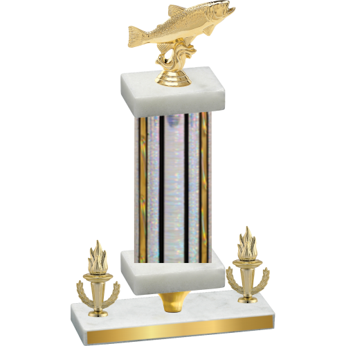 Premium Single Silver Glacier Victory Fishing Trophy