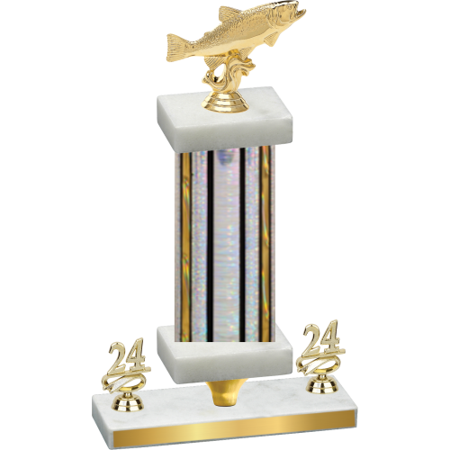 Premium Single Silver Glacier Year Fishing Trophy