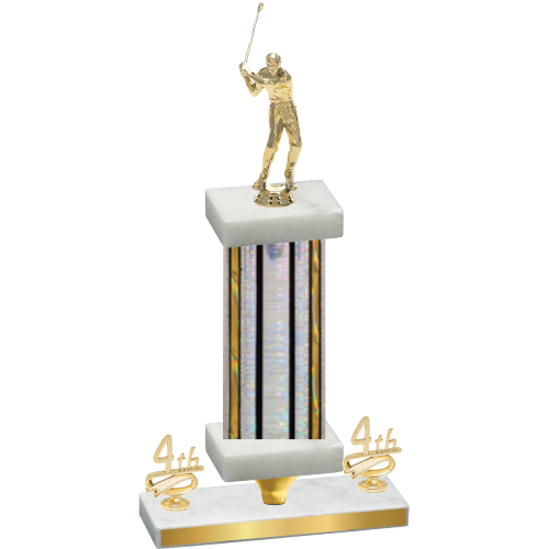 Premium Single Silver Glacier Fourth Place Golf Trophy