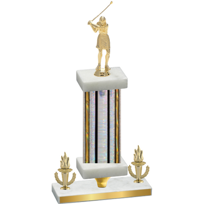 Premium Single Silver Glacier Victory Golf Trophy