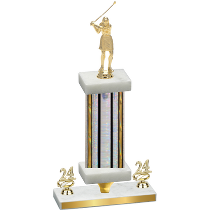 Premium Single Silver Glacier Year Golf Trophy