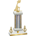Premium Single Silver Glacier Victory Golf Trophy