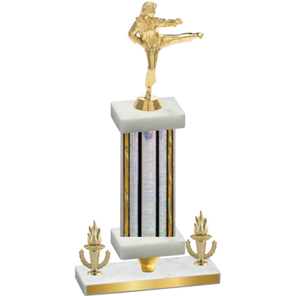 Premium Single Silver Glacier Victory Karate Trophy