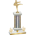 Premium Single Silver Glacier Fourth Place Karate Trophy