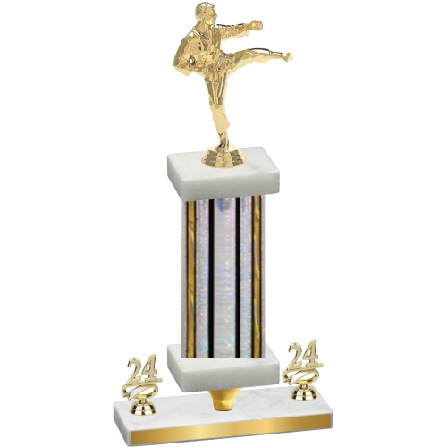 Premium Single Silver Glacier Year Karate Trophy